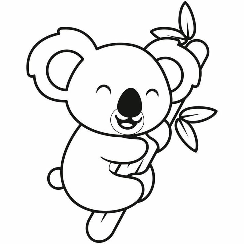 Tận hưởng tranh tô màu koala châu Úc dễ in dễ tải