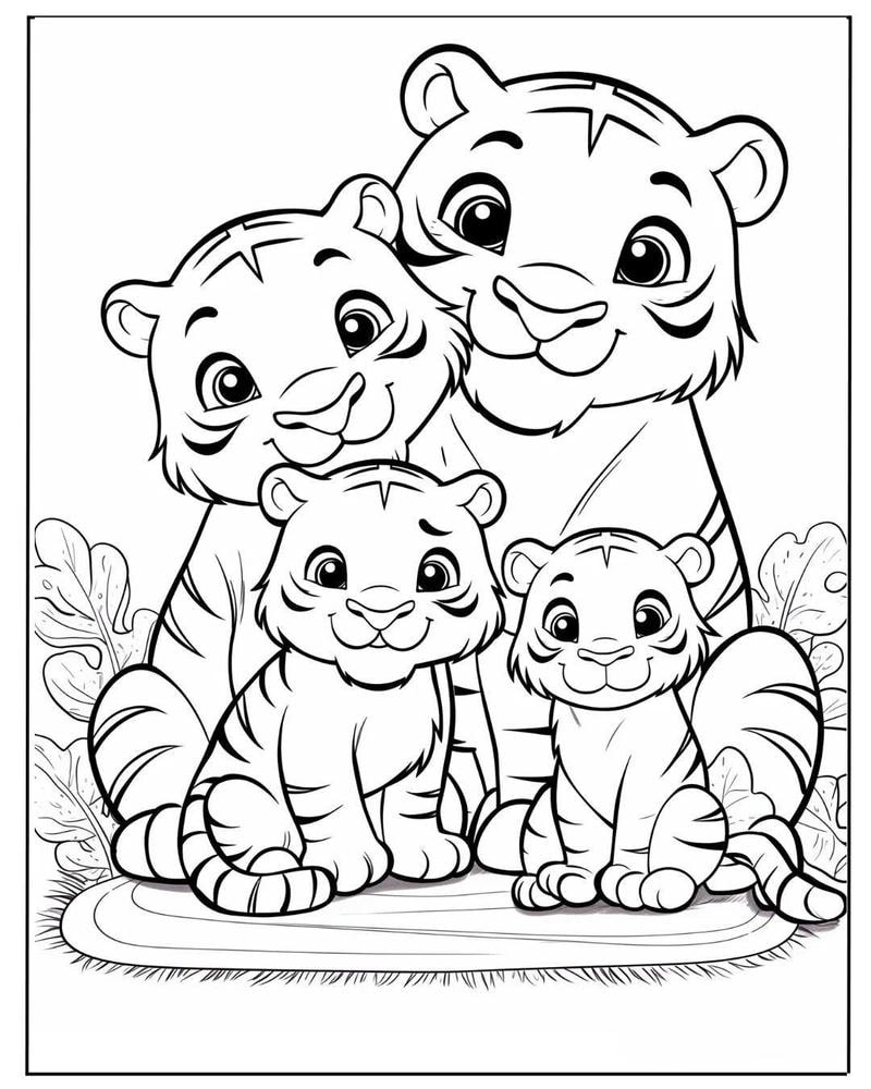 Khám phá Tranh tô màu gia đình động vật theo chủ đề phong phú và sáng tạo