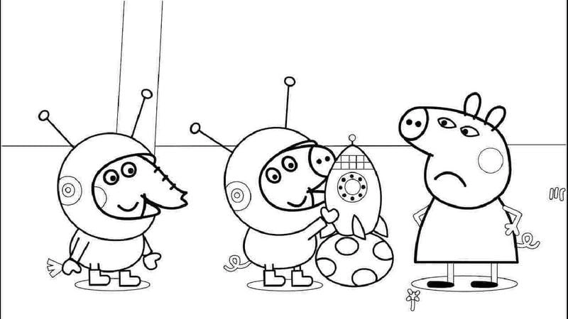 Khám phá tranh tô màu Peppa Pig các bạn đáng yêu cho bé tô màu