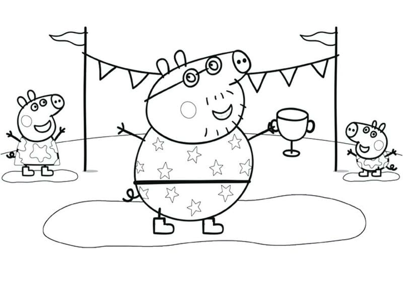 Bộ tranh tô màu Peppa Pig hoạt hình sống động kích thích sáng tạo