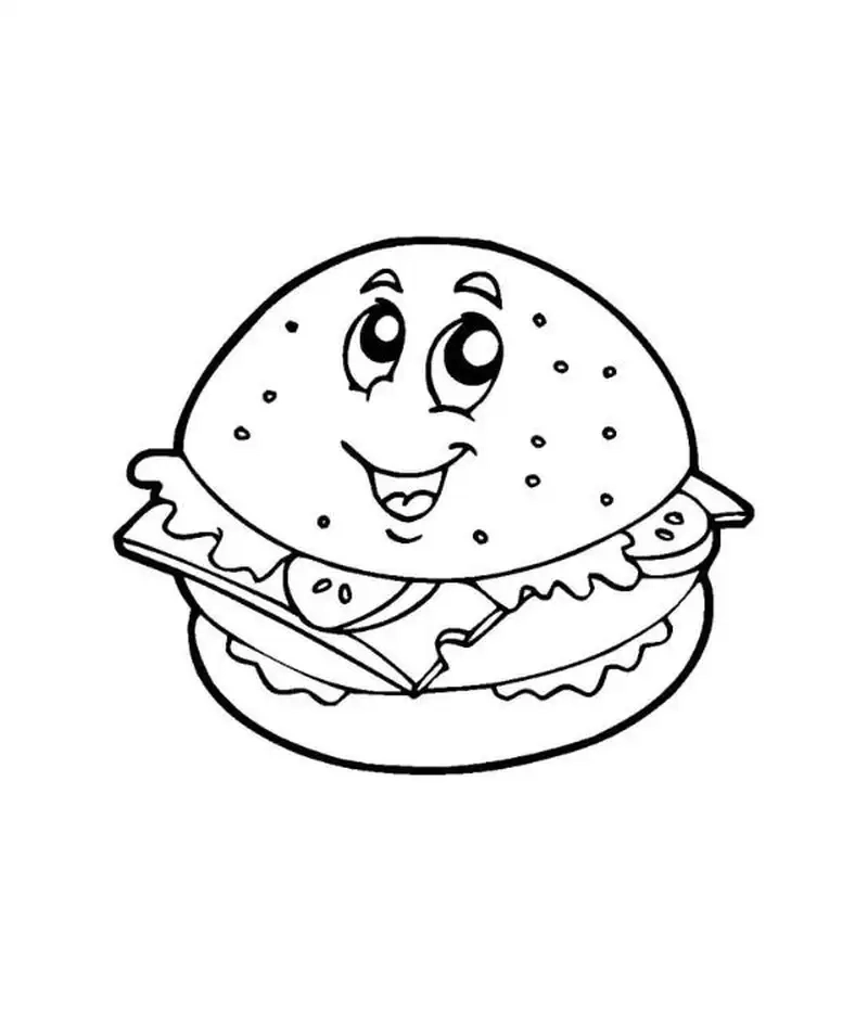 Tranh tô màu hamburger là như thế nào