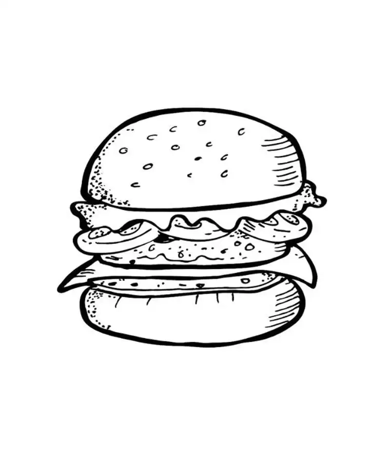 Cùng bé thỏa sức tưởng tượng với hamburger tô màu đầy sắc màu hấp dẫn