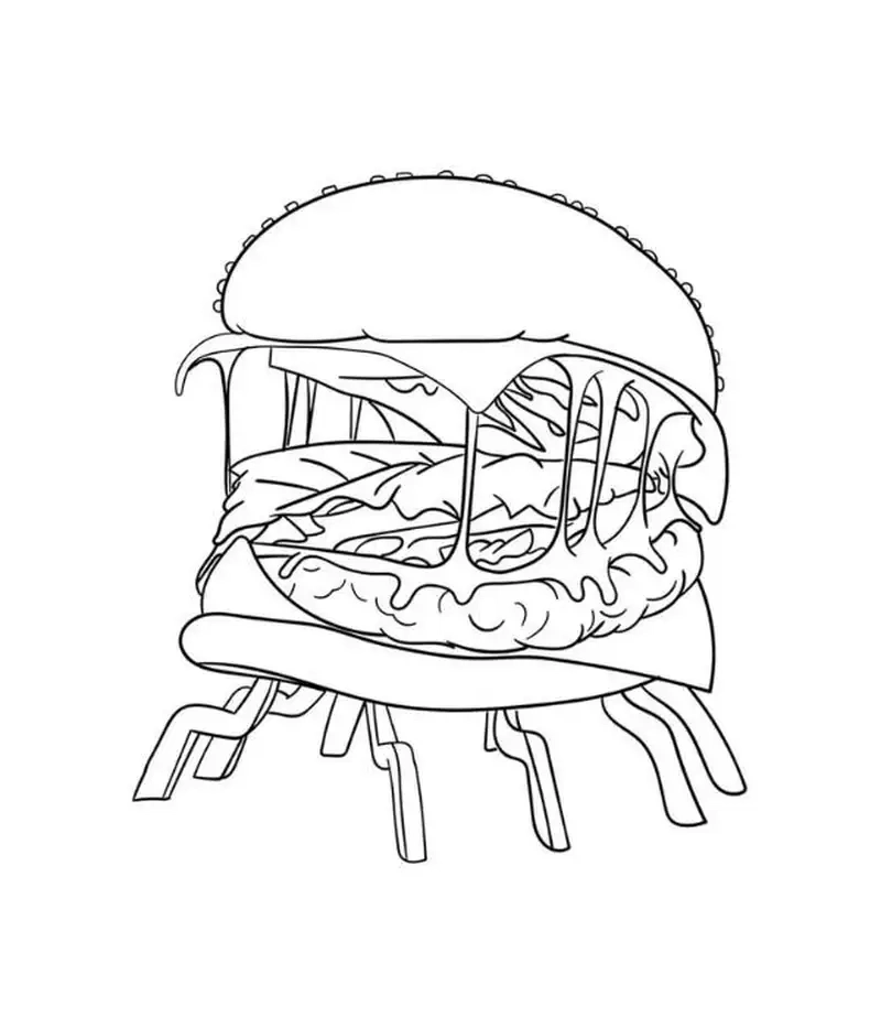 Khám phá sắc màu tươi sáng với tranh tô màu hamburger sáng tạo