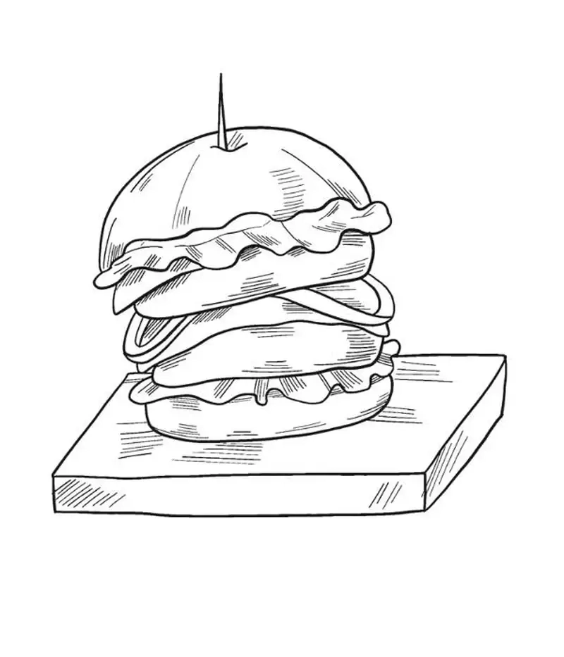 Trò chơi học tập hấp dẫn cùng tranh tô màu bánh hamburger vui nhộn