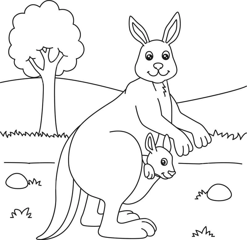 Thỏa sức sáng tạo với hình tô màu kangaroo xinh xắn cho bé