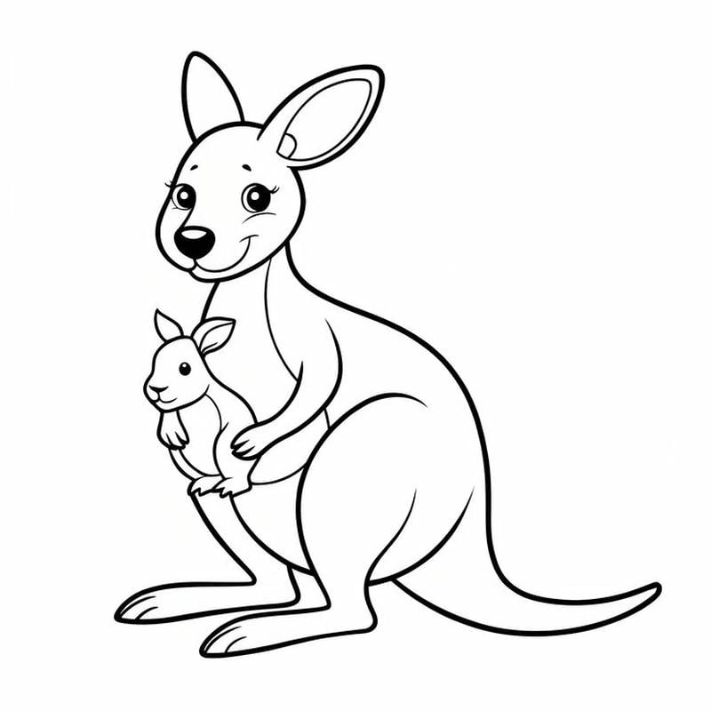 Khám phá tranh tô màu kangaroo đơn giản dễ tô cho trẻ nhỏ