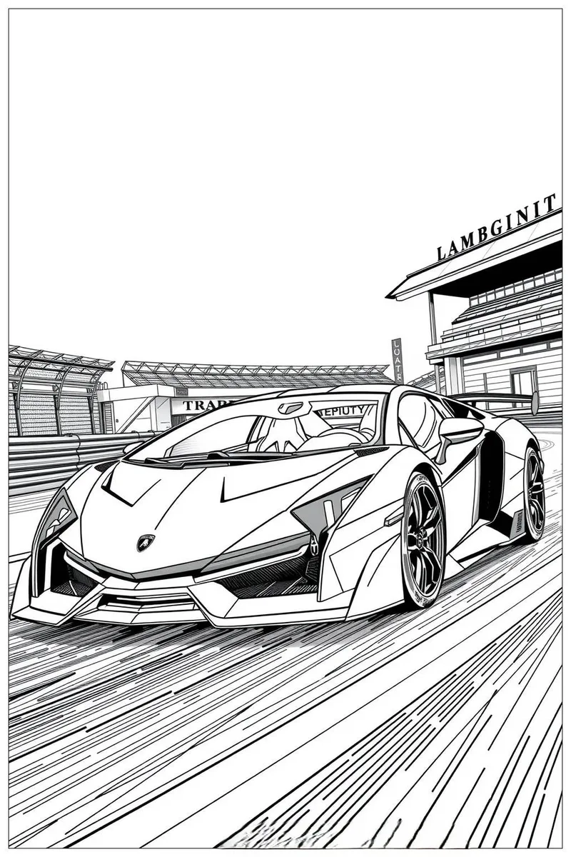 Khám phá thế giới tốc độ với tranh tô màu xe lamborghini