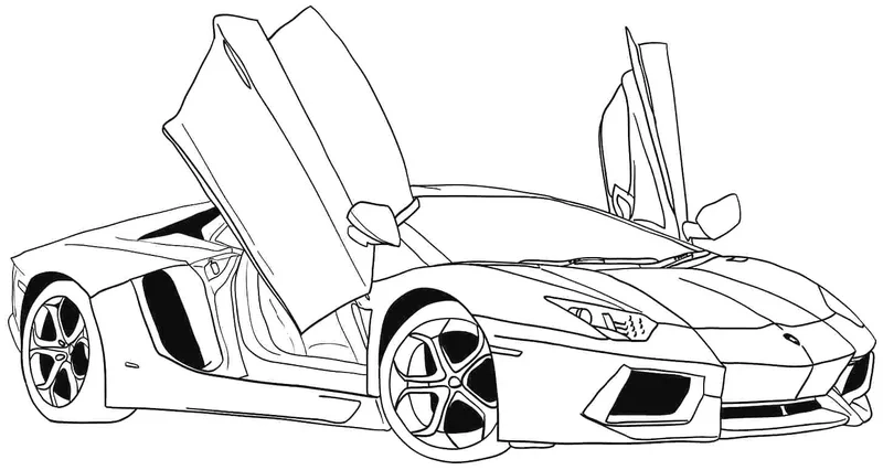 Rực rỡ sắc màu cùng bức tranh tô màu siêu xe lamborghini đẹp mắt