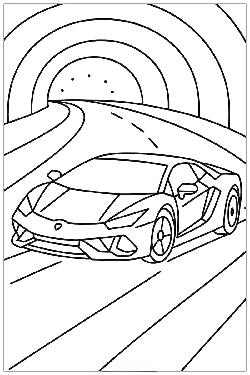 Đường đua rực lửa cùng tranh tô màu xe đua lamborghini siêu tốc