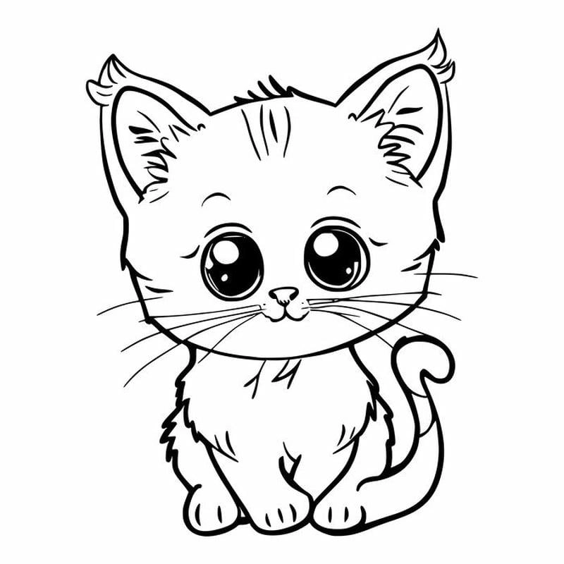 Tô màu thú vị với tranh tô màu mèo Anh lông ngắn chibi đáng yêu và dễ thương