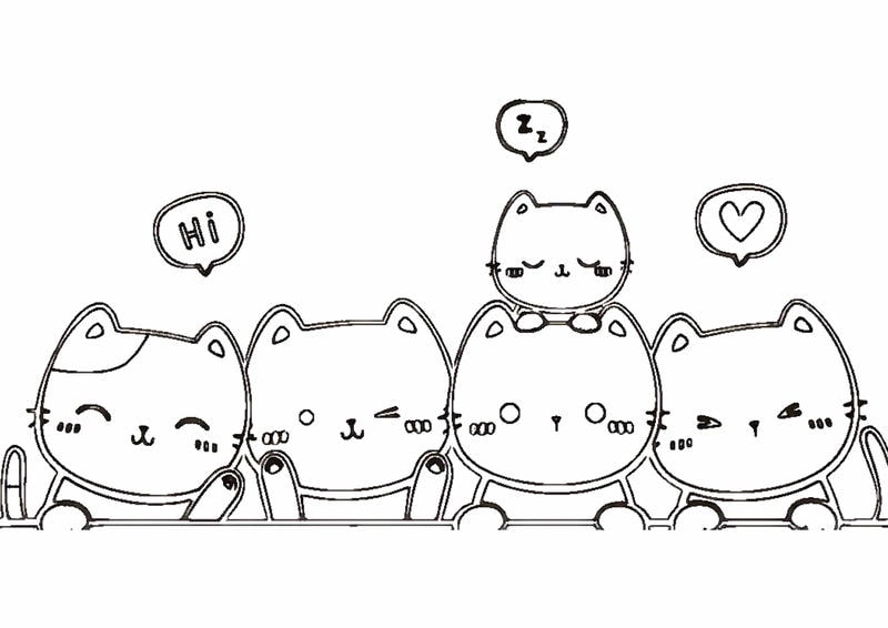 Bé vui tô với tranh tô màu mèo kitty sinh động