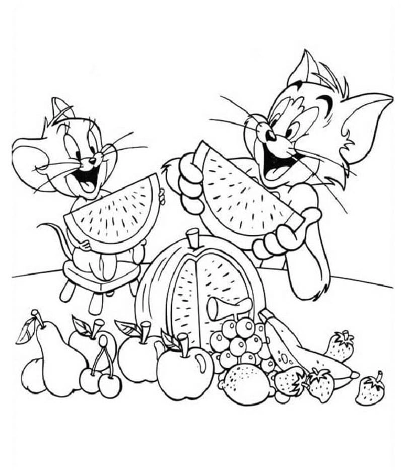 Khám phá tranh tô màu Tom và Jerry đơn giản vui nhộn cho bé