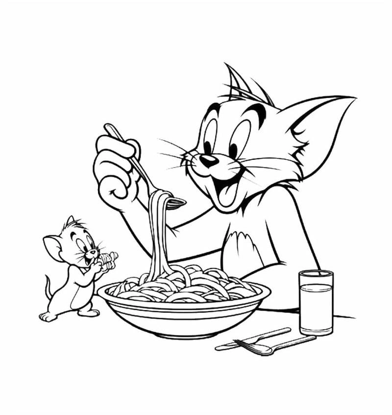 Bé phát triển tư duy với tranh tô màu Tom và Jerry cho trẻ mầm non thú vị