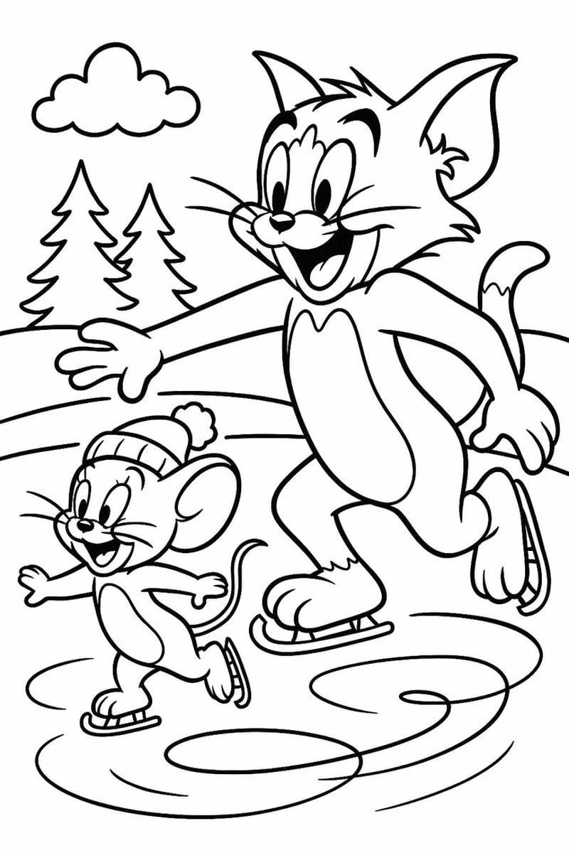 Khám phá tranh tô màu Tom vs Jerry vui nhộn và thú vị cho bé