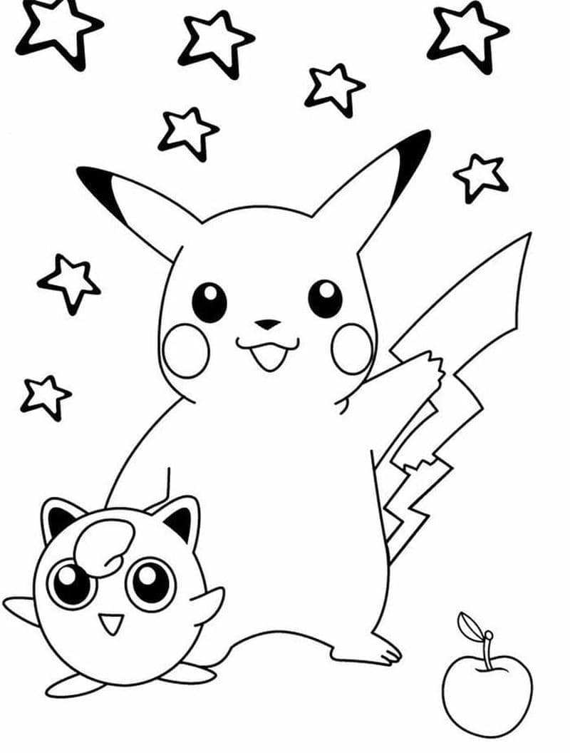 Chọn hình ảnh Pikachu tô màu đẹp và sinh động