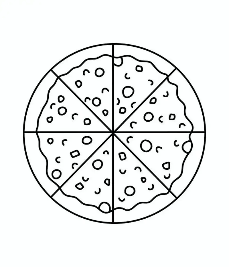 Tận hưởng niềm vui với bánh pizza tranh tô màu pizza
