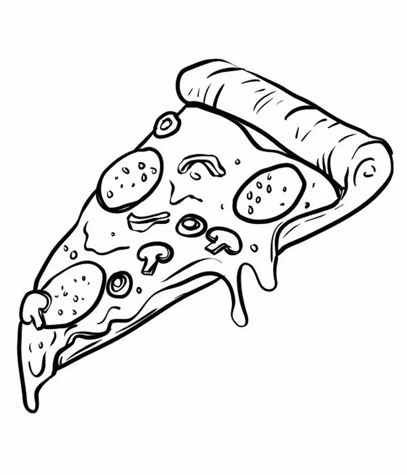 Nhanh tay tải in tranh tô màu pizza cho bé