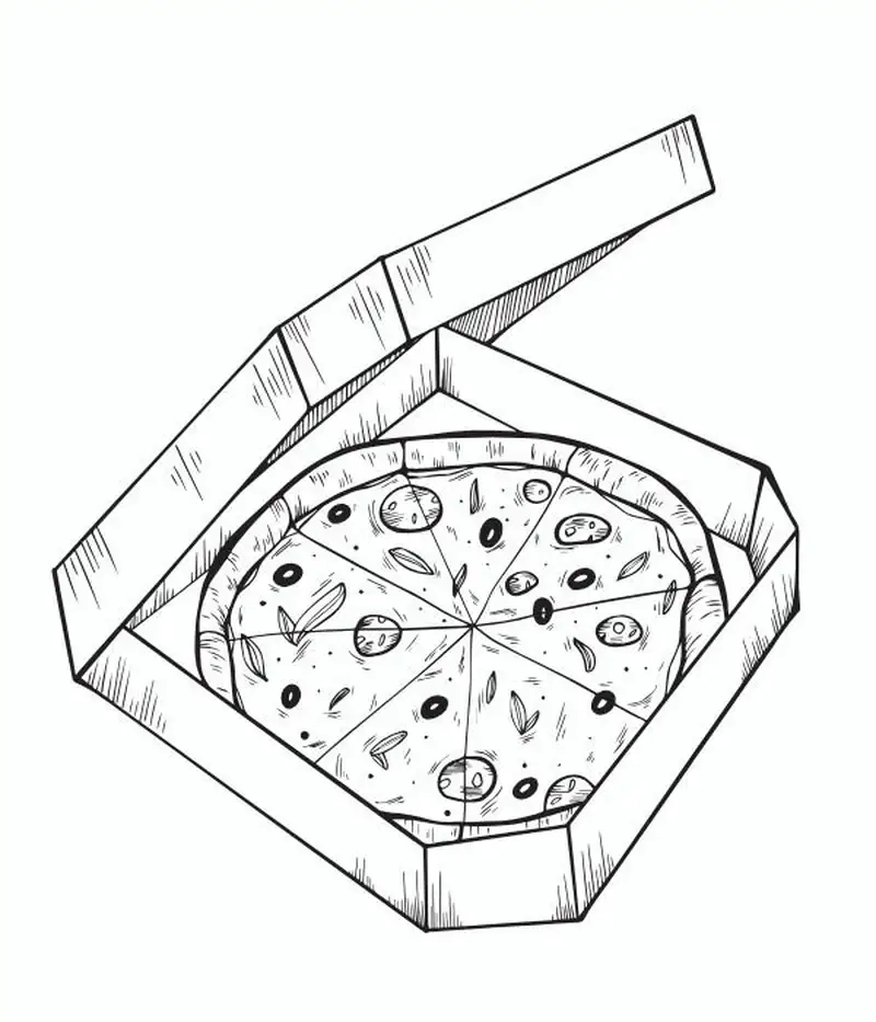 Thỏa sức vui với bánh pizza tranh tô màu pizza