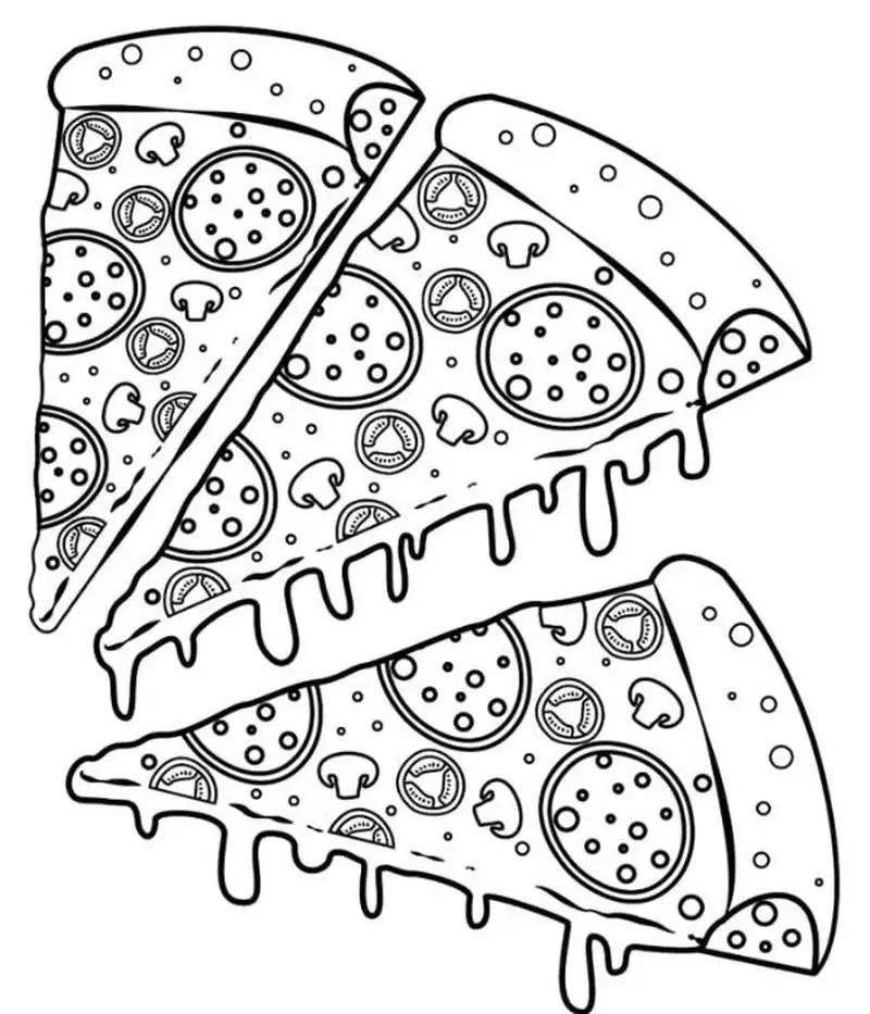 Bé thích mê in tranh tô màu pizza nhanh chóng