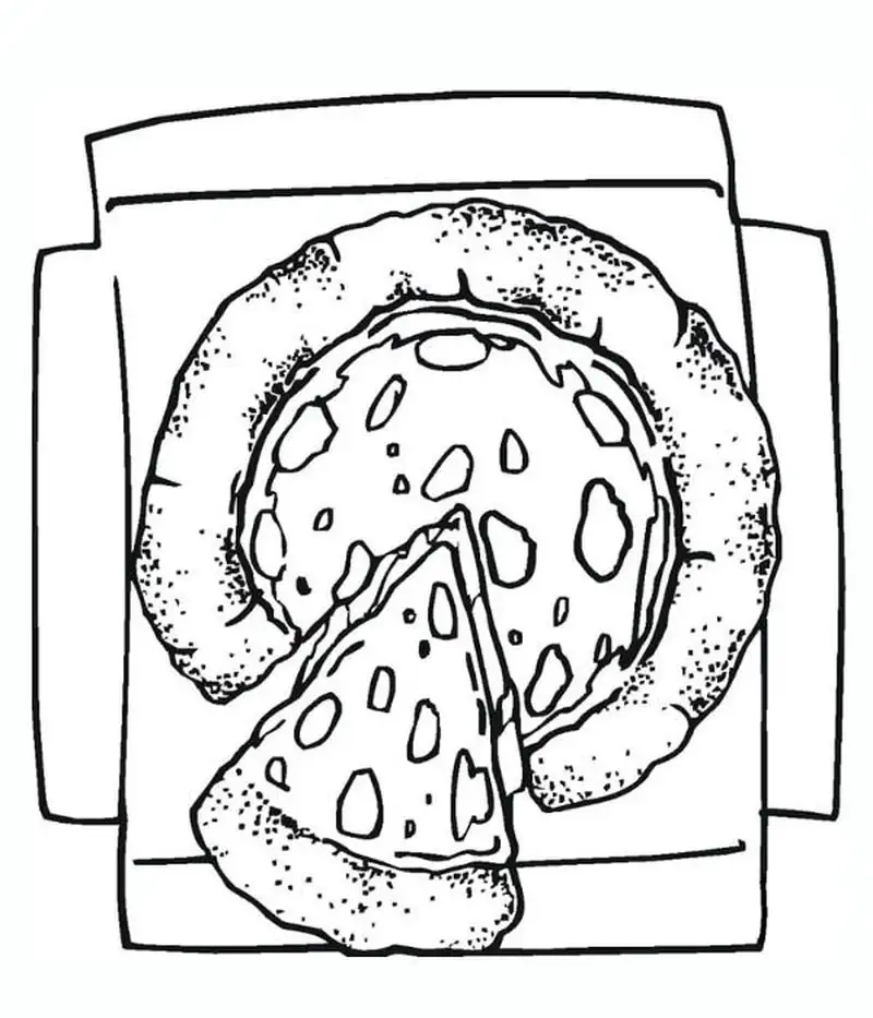 Trải nghiệm tô màu vui với bánh pizza tranh tô màu pizza