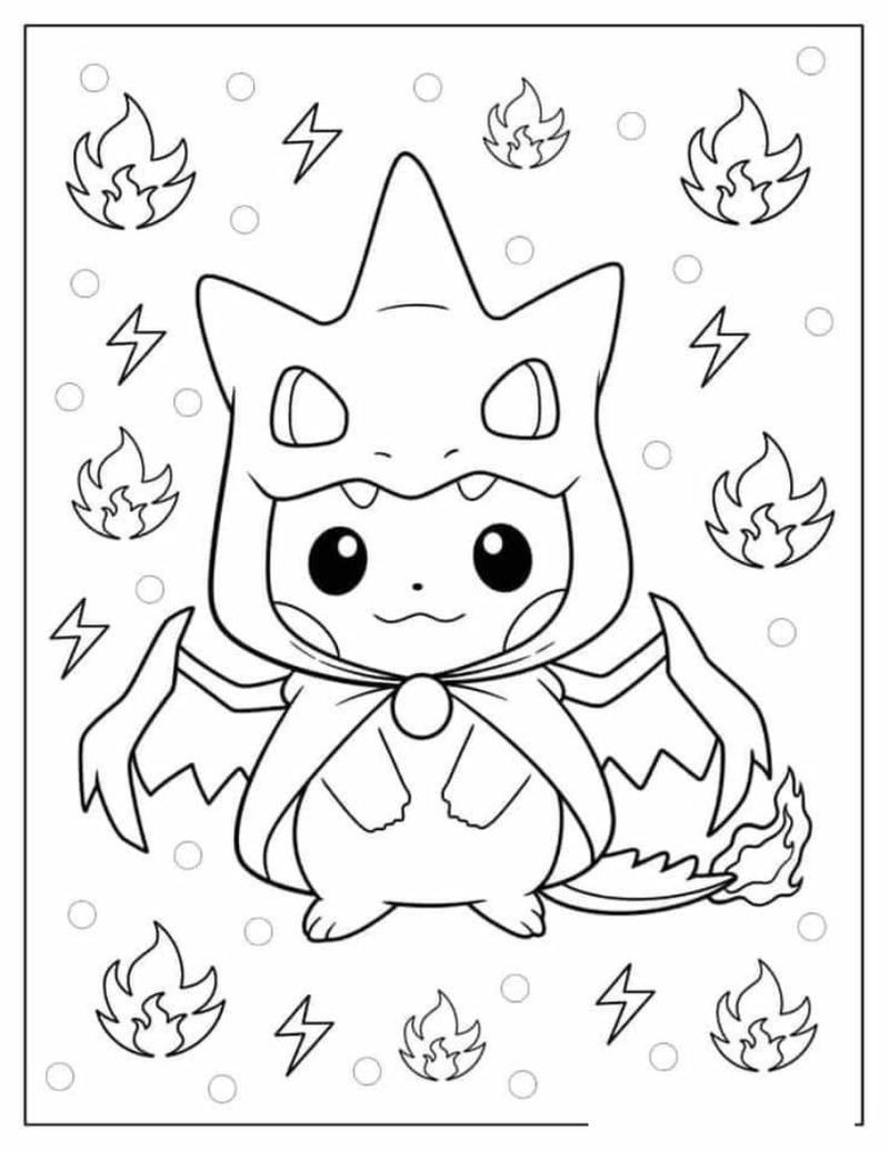 Tải ngay hình pokemon cho bé tô màu đáng yêu và sinh động