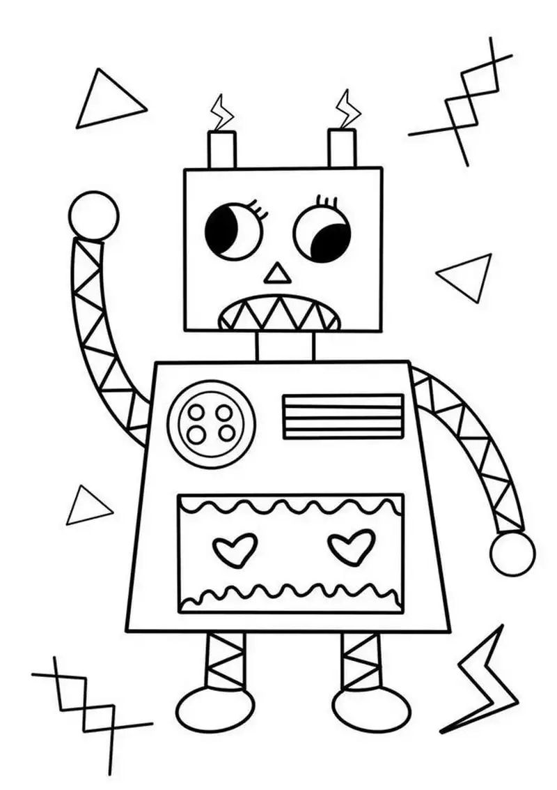 Sưu tầm tranh tô màu hình robot đầy màu sắc