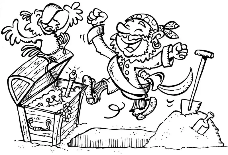 Bé vui học màu với hình tô màu rương kho báu hấp dẫn thú vị