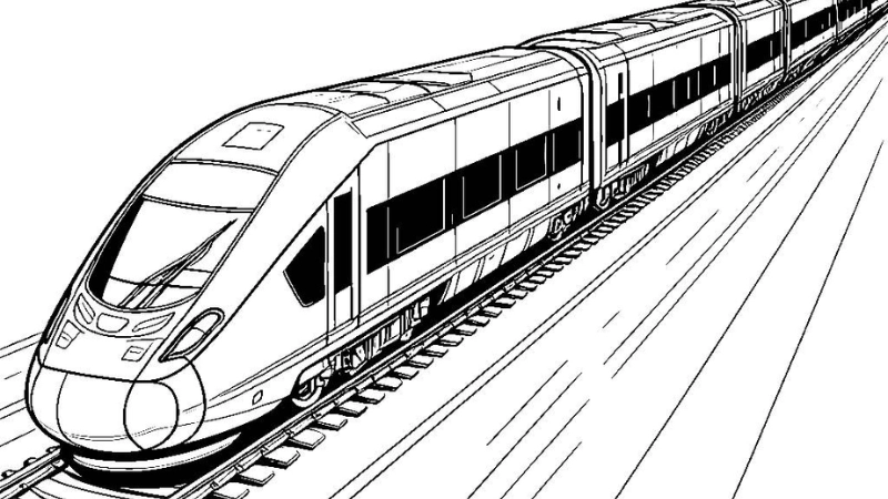 Giúp bé sáng tạo hơn với tô màu tàu cao tốc đẹp