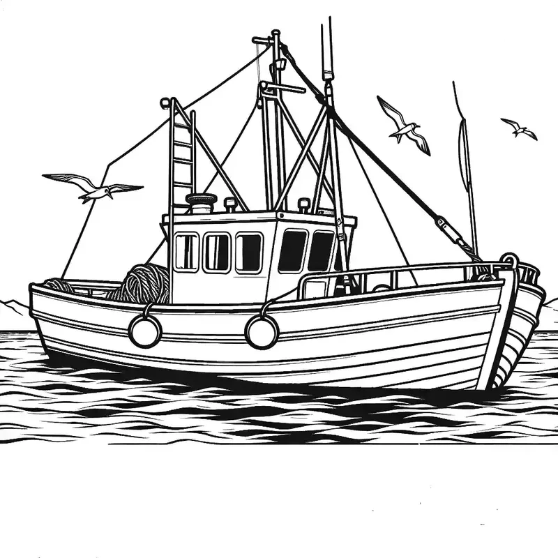 Hướng dẫn sáng tạo với vẽ tranh tàu đánh cá đơn giản cho bé