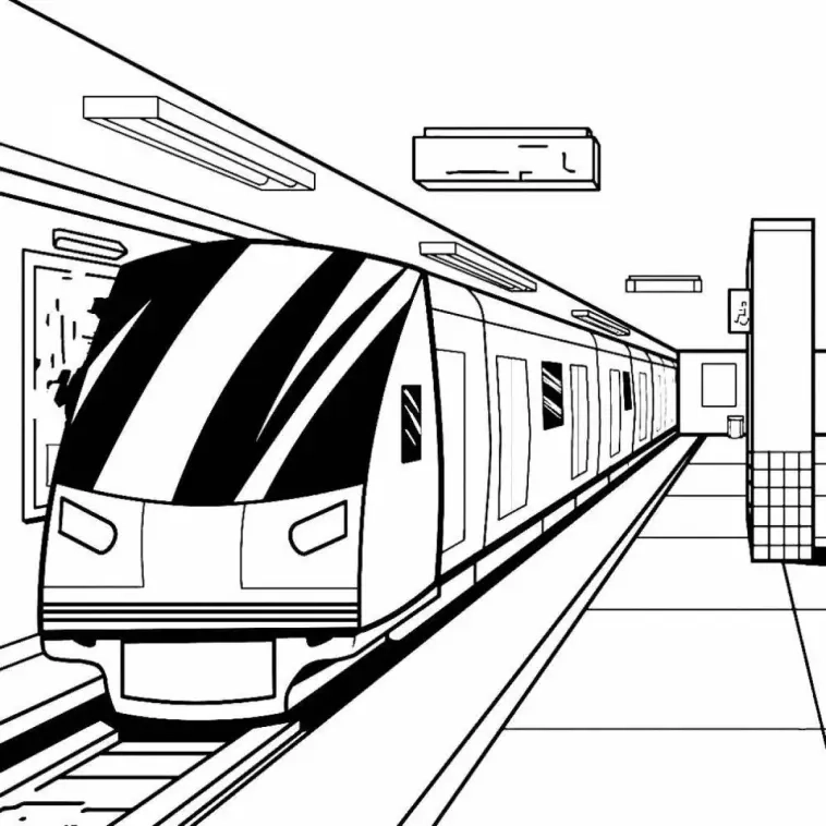 Bé sáng tạo cùng tranh tô màu tàu điện ngầm
