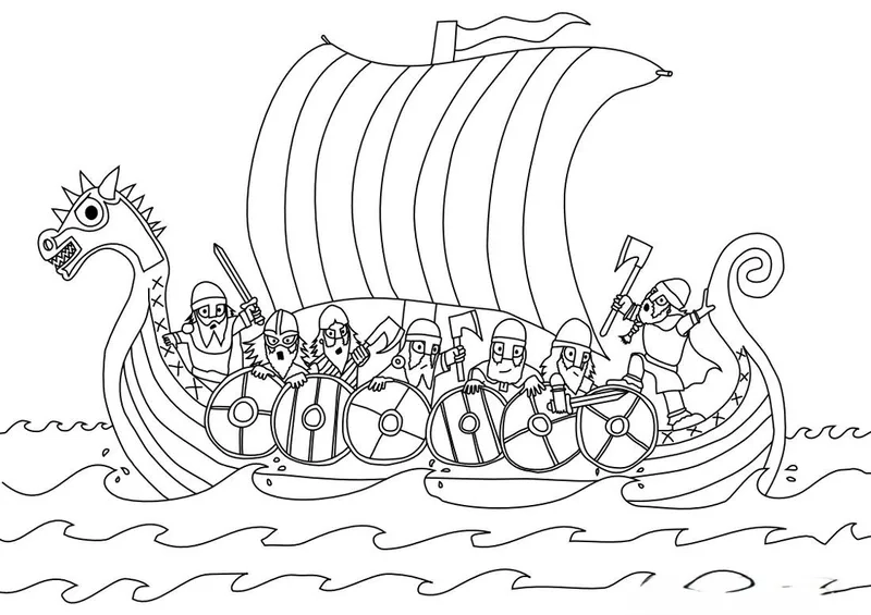 Khám phá đại dương qua tranh tàu viking cho trẻ em