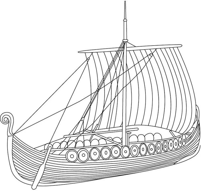 Khám phá phong cách mới cùng tranh tô màu tàu viking hiện đại