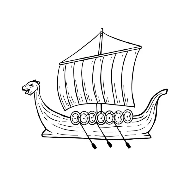 Giờ học thú vị với bộ tô màu tàu viking vui nhộn
