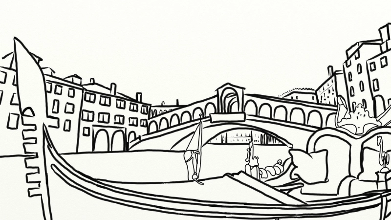 Khám phá kênh Venice qua tranh thuyền gondola cho trẻ em