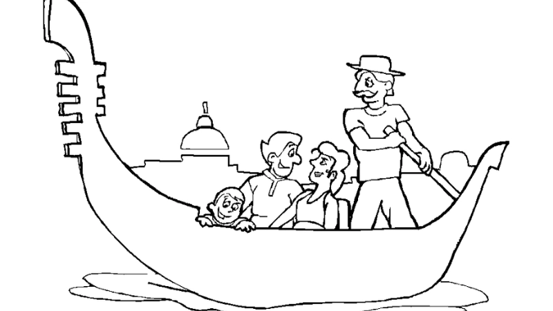 Giải trí mỗi ngày với bộ tô màu thuyền gondola nhỏ dễ thương