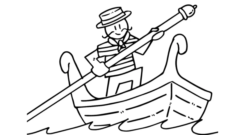 Tạo niềm vui cho bé với tô màu thuyền gondola vui nhộn đầy màu sắc