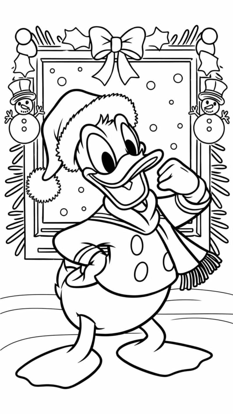 Khám phá hình tô màu vịt Donald sinh động và dễ thương