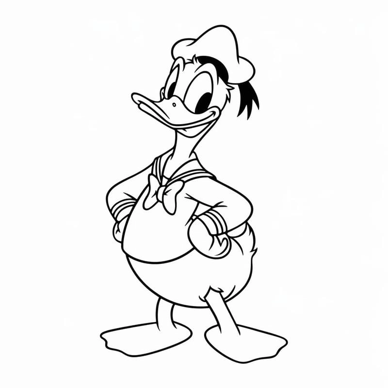 Bé thỏa sức sáng tạo với trang tô màu Donald Duck hấp dẫn