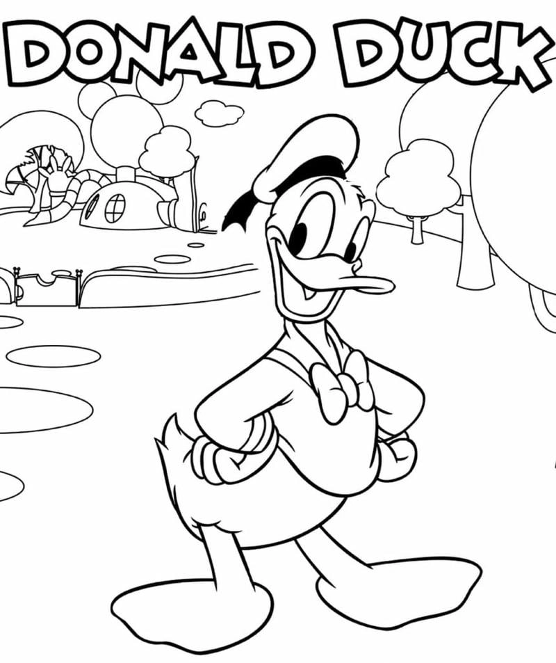 Nhanh chóng tải tranh tô màu Donald miễn phí cho bé