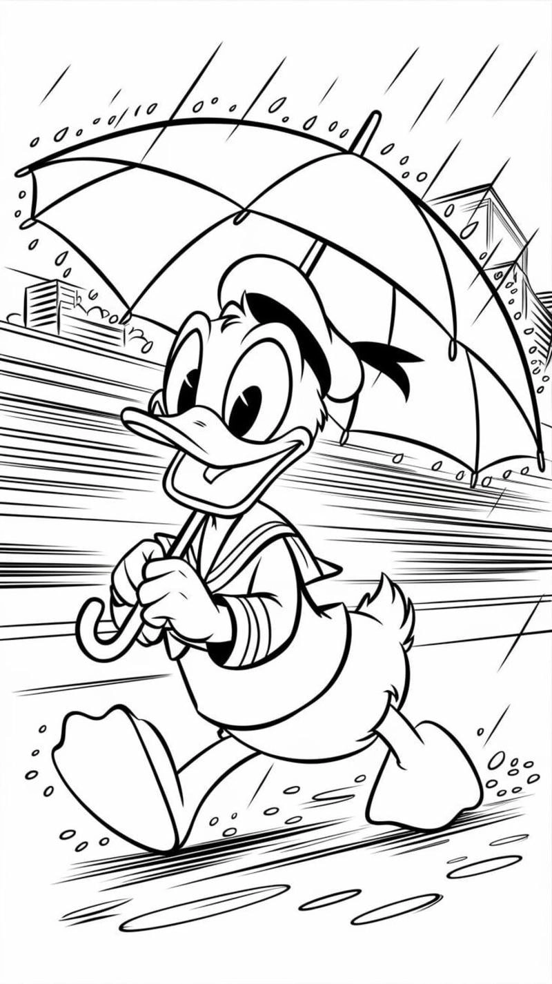 Tô thỏa thích với tranh tô màu Donald Duck miễn phí đáng yêu