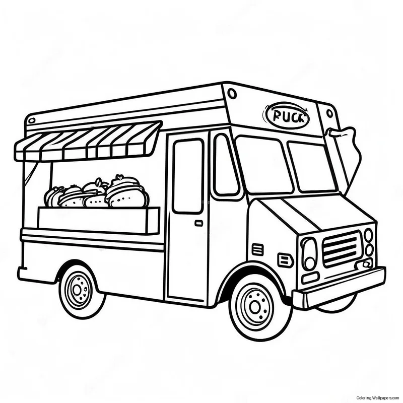 Học mà chơi cùng bộ sưu tập tranh tô màu food truck vui nhộn