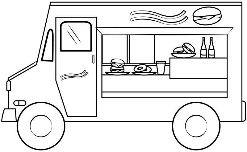 Sáng tạo phong cách riêng qua tranh tô màu food truck hiện đại