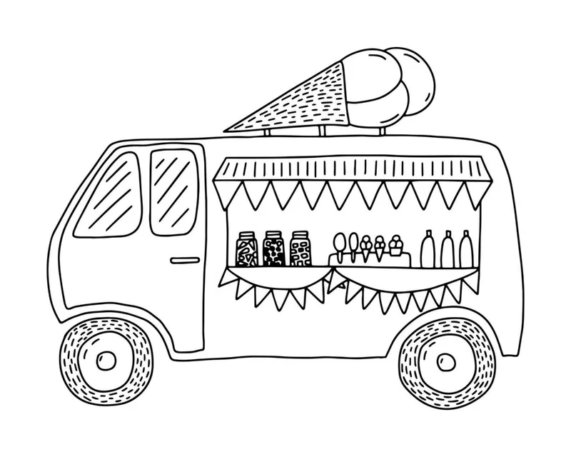 Bộ sưu tập cực đẹp từ tranh tô màu food truck đẹp
