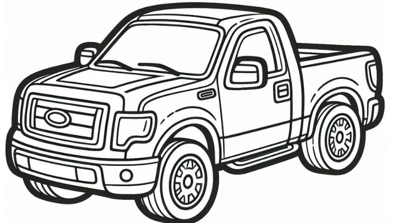 Giúp bé phân biệt phương tiện bằng tranh tô màu xe ô tô tải