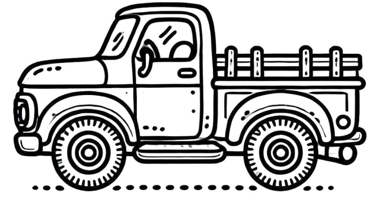 Khám phá màu sắc độc đáo trong tranh tô màu xe bán tải