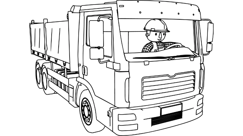 Giờ học vui nhộn cùng bộ tô màu xe ben đẹp mắt