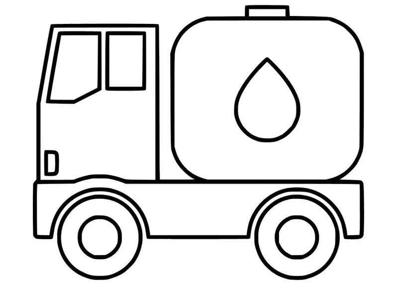 Bé sáng tạo với tranh tô màu xe bồn cực đẹp