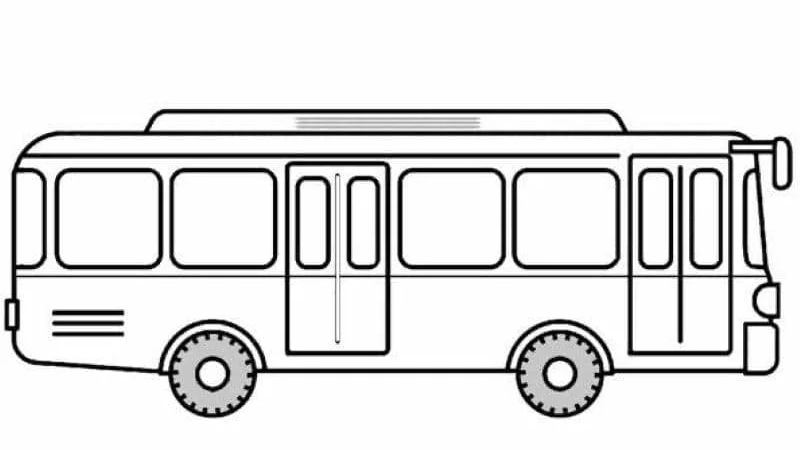 Bé tập sáng tạo cùng tranh tô màu xe buýt đơn giản