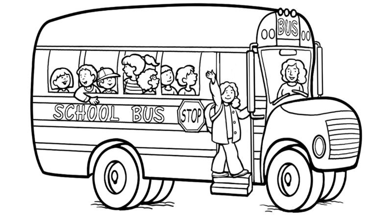Rèn kỹ năng khéo tay với tranh tô màu xe buýt trường học