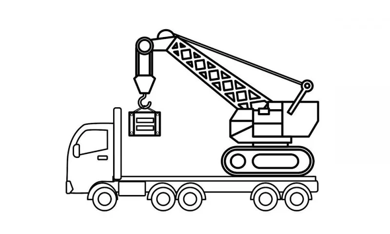 Bố mẹ đừng bỏ lỡ bộ tranh tô màu xe cần cẩu cho con sáng tạo
